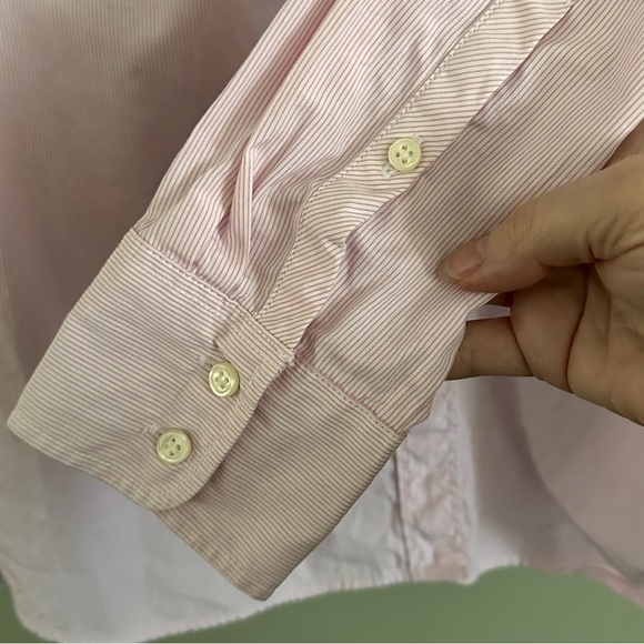 Haberdashery J. Crew Factory Cotton Pink Pinstripe  Button Up Shirt Small - Picture 5 of 7